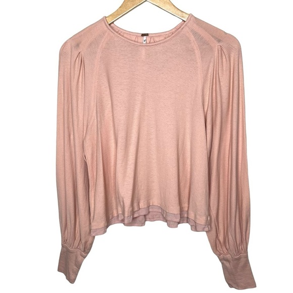 Free People Billie Lawy Pink Balloon Dolmam Sleeve Top - Picture 13 of 15